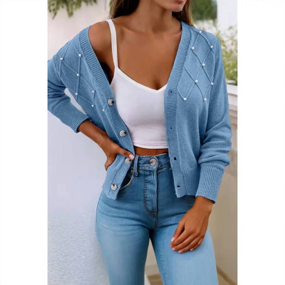 NEW FAIRE pearl cardigan in blue